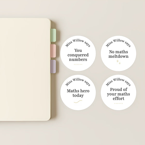 Personalised Teen Maths Stickers – Minimalist Funny Maths Reward Stickers for High School Teachers