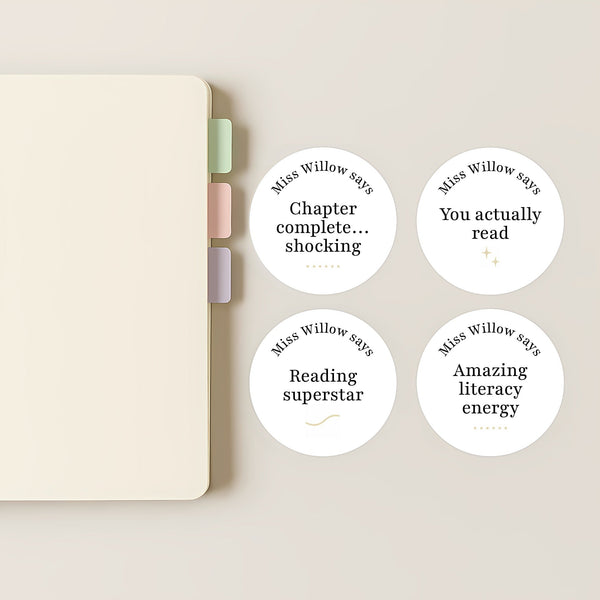 Personalised Teen Reading Stickers – Minimalist Funny Literacy Reward Stickers for High School Teachers