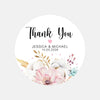 Personalised Thank You Wedding Stickers – Blush Floral Design - Sticksy Prints Australia