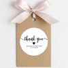 Personalised Thank You Wedding Stickers – Classic Script with Navy Heart - Sticksy Prints Australia