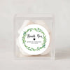 Personalised Thank You Wedding Stickers – Green Leaf Wreath Design