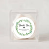 Personalised Thank You Wedding Stickers – Green Leaf Wreath Design - Sticksy Prints Australia