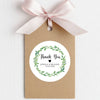 Personalised Thank You Wedding Stickers – Green Leaf Wreath Design