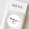 Personalised Thank You Wedding Stickers – Modern Script with Burgundy Heart - Sticksy Prints Australia