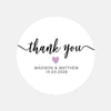 Personalised Thank You Wedding Stickers – Modern Script with Lilac Heart
