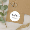 Personalised Thank You Wedding Stickers – Modern Script with Nude Heart - Sticksy Prints Australia