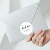 Personalised Thank You Wedding Stickers – Modern Script with Nude Heart - Sticksy Prints Australia