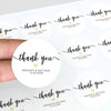 Personalised Thank You Wedding Stickers – Modern Script with Pastel Yellow Heart - Sticksy Prints Australia
