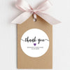 Personalised Thank You Wedding Stickers – Modern Script with Purple Heart - Sticksy Prints Australia