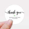 Personalised Thank You Wedding Stickers – Modern Script with Sage Green Heart - Sticksy Prints Australia
