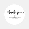 Personalised Thank You Wedding Stickers – Modern Script with Soft Grey Heart