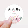 Personalised Thank You Wedding Stickers – Pink Protea & Blush Floral Design - Sticksy Prints Australia