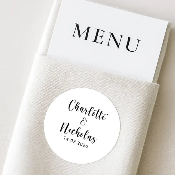 Personalised Wedding Stickers – Custom Names & Date Labels - Sticksy Prints Australia