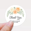 Personalised Wedding Thank You Stickers | Apricot & Ivory Rose Floral Design - Sticksy Prints Australia
