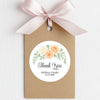 Personalised Wedding Thank You Stickers | Apricot & Ivory Rose Floral Design