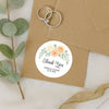 Personalised Wedding Thank You Stickers | Apricot & Ivory Rose Floral Design - Sticksy Prints Australia