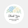 Personalised Wedding Thank You Stickers | Blue Hydrangea & Ivory Rose Floral Design - Sticksy Prints Australia