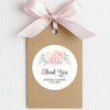 Personalised Wedding Thank You Stickers | Blush & Ivory Rose Floral Design