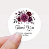 Personalised Wedding Thank You Stickers | Burgundy & Plum Floral Design - Sticksy Prints Australia