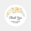 Personalised Wedding Thank You Stickers | Cream & Ivory Rose Floral Design