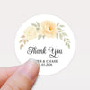 Personalised Wedding Thank You Stickers | Cream & Ivory Rose Floral Design