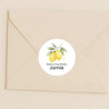 Personalised Welcome Baby Lemon Stickers – Watercolour Citrus Gender-Neutral Favour Labels - Sticksy Prints Australia