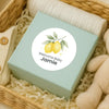 Personalised Welcome Baby Lemon Stickers – Watercolour Citrus Gender-Neutral Favour Labels - Sticksy Prints Australia