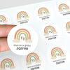 Personalised Welcome Baby Rainbow Stickers with Footprints – Scandi Pastel Gender-Neutral Favour Labels - Sticksy Prints Australia