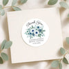 Personalised Winter Blue Bridal Shower Thank You Stickers – Custom Name & Date – Watercolour Floral Favour Labels - Sticksy Prints Australia
