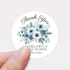 Personalised Winter Blue Bridal Shower Thank You Stickers – Custom Name & Date – Watercolour Floral Favour Labels