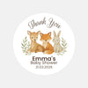 Personalised Woodland Animal Baby Shower Thank You Stickers – Watercolour Fawn Fox Bunny Favour Labels
