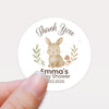 Personalised Woodland Bunny Baby Shower Thank You Stickers – Watercolour Rabbit Favour Labels