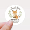 Personalised Woodland Fox Baby Shower Thank You Stickers – Watercolour Forest Favour Labels - Sticksy Prints Australia