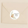 Personalised Woodland Mushroom Welcome Baby Stickers – Watercolour Forest Gender-Neutral Favour Labels - Sticksy Prints Australia