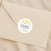 Personalised Yellow Daisy Bridal Shower Stickers – Custom Name & Date – Watercolour Floral Favour Labels