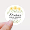 Personalised Yellow Daisy Bridal Shower Stickers – Custom Name & Date – Watercolour Floral Favour Labels