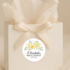 Personalised Yellow Rose Bridal Shower Stickers – Custom Name & Date – Watercolour Floral Favour Labels