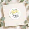 Personalised Yellow Rose Bridal Shower Stickers – Custom Name & Date – Watercolour Floral Favour Labels - Sticksy Prints Australia