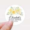 Personalised Yellow Rose Bridal Shower Stickers – Custom Name & Date – Watercolour Floral Favour Labels - Sticksy Prints Australia