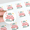 Personalised You’re Adopted. Merry Christmas! Stickers Labels