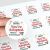 Personalised You’re Adopted. Merry Christmas! Stickers Labels - Sticksy Prints Australia