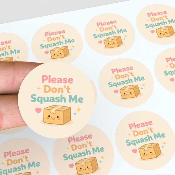 Please Don’t Squash Me Stickers | Cute Do Not Squish Parcel Labels for Small Businesses