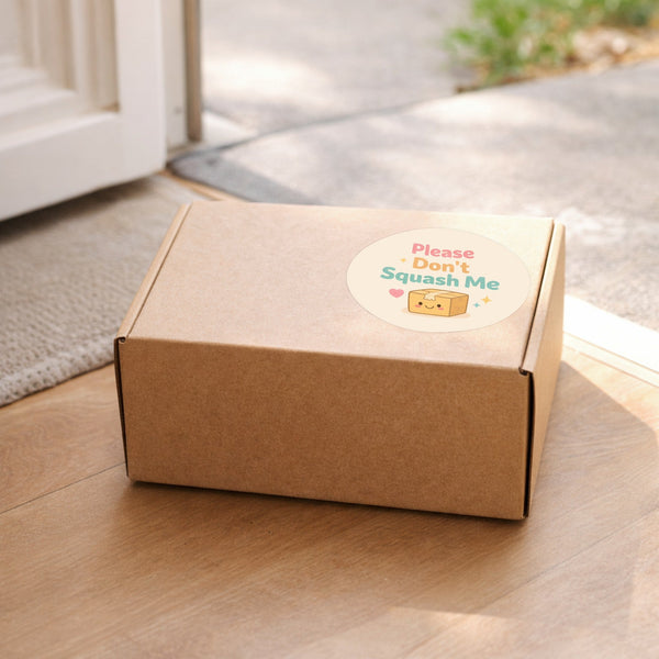 Please Don’t Squash Me Stickers | Cute Do Not Squish Parcel Labels for Small Businesses