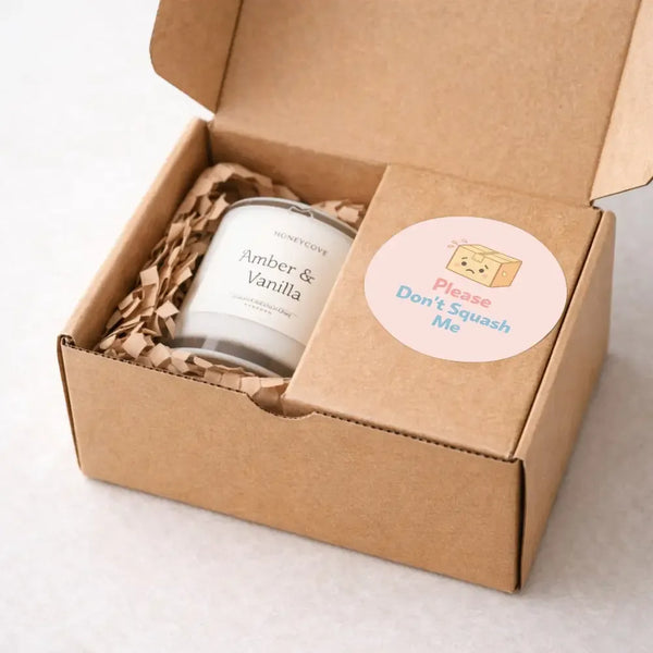 Please Don’t Squash Me Stickers | Cute Fragile Parcel Labels for Small Businesses - Sticksy Prints Australia