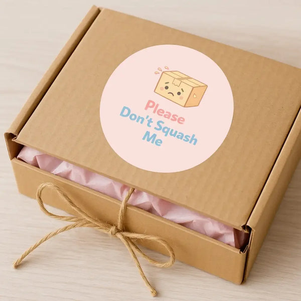 Please Don’t Squash Me Stickers | Cute Fragile Parcel Labels for Small Businesses - Sticksy Prints Australia