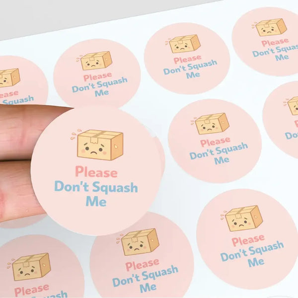 Please Don’t Squash Me Stickers | Cute Fragile Parcel Labels for Small Businesses - Sticksy Prints Australia