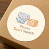 Please Don’t Squish Stickers | Cute Elephant Fragile Parcel Labels for Small Businesses