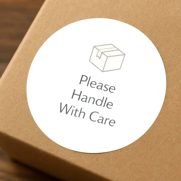Please Handle With Care Stickers | Minimal Packaging Labels for Fragile & Special Orders - Sticksy Prints Australia