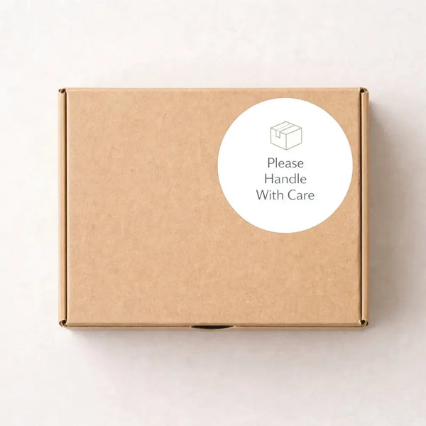 Please Handle With Care Stickers | Minimal Packaging Labels for Fragile & Special Orders - Sticksy Prints Australia