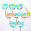 Pool Party Cupcake Toppers Printable | Editable Name Canva Template | Kids Birthday Party Decorations - Sticksy Prints Australia